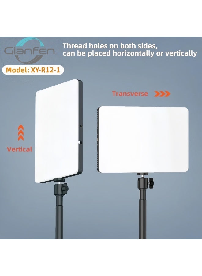 Glanfen 12 inch LED Video Light Kit,2700K-7500K 10W Photography Studio Light with Tripod Stand and Phone Holder for Video Recording, Game Streaming - Image 5